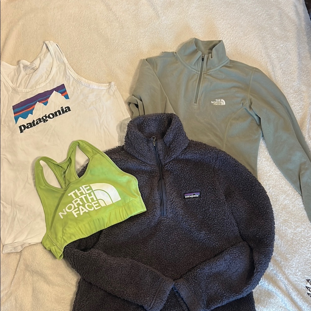 Patagonia and The North Face Clothing half zip Set